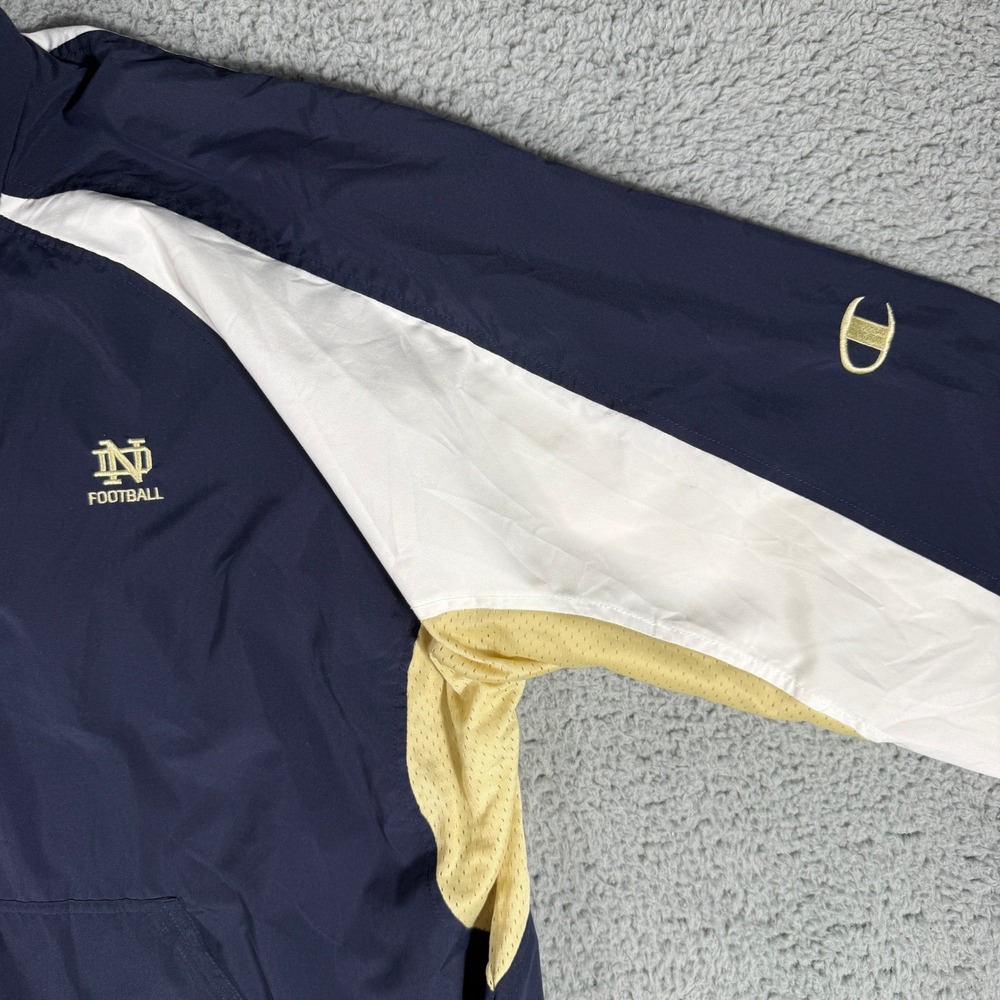 Vintage Champion Notre Dame 1/4 Zip Windbreaker Size XL Fighting Irish Pullover - Picture 3 of 8
